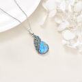 wholesale 925 Sterling Silver Teardrop Turquoise & Blue Crystal Peacock Pendant Necklace for Women's Gifts-0-13