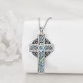 wholesale 925 Sterling Silver Celtic Knot Star of David Pendant with Abalone Shell Inlay and Chain-0-4