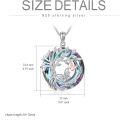 wholesale TOUPOP Tree Of Life Butterfly Pendant Necklace 925 Sterling Silver Purple Circle Crystal Fashion Jewelry Gifts For Women Mom Daughter Friends Birthday Christmas Gifts Mother's Day Gift -0-3
