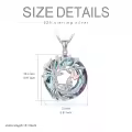 TOUPOP Sterling Silver Purple Crystal Butterfly Tree Of Life Pendant Necklace-0-3