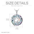 TOUPOP Sterling Silver Purple Crystal Butterfly Tree Of Life Pendant Necklace-0-3