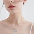 wholesale 925 Sterling Silver Blue Butterfly Crystal Heart Grandma Forever Love Pendant Necklace-0-1