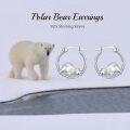 wholesale 925 Sterling Silver Polar Bear Hoop Earrings Clearance Jewelry for Women-0-4