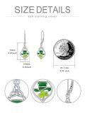 wholesale 925 Sterling Silver Green Enamel Irish Hat & Shamrock Drop Earrings for Women - Saint Patricks Day Jewelry-0-3