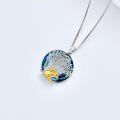 wholesale 925 Sterling Silver Tree of Life with Animals Pendant Necklace - Blue Crystal & Gold Plated Foxes and Cats Design-0-2