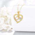 wholesale 14K Yellow Gold Heart-Shaped Stethoscope Pendant Necklace for Nurses Gifts-0-2