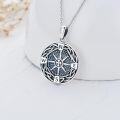 wholesale 925 Sterling Silver Celtic Knot Compass Pendant Necklace with Black Enamel Accents and Chain 45cm Length-0-1