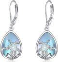 wholesale 925 Sterling Silver Turtle Teardrop Moonstone Leverback Earrings for Women-0-0