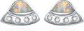 wholesale 925 Sterling Silver UFO Shape Opal & Cubic Zirconia Stud Earrings for Sensitive Skin-0-0