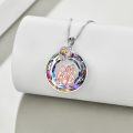 wholesale 925 Sterling Silver Rainbow Crystal Sisters Forever Love Pendant Necklace for Women-0-3