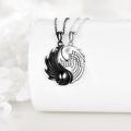 wholesale 925 Sterling Silver Yin Yang Pendant Necklace with Angel Wings for Couples-0-2