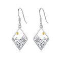 wholesale 925 Sterling Silver Abalone Shell Cubic Zirconia-Shaped Mountain Drop Earrings for Women Natural Stone Geometric Pendant Gift Set-0-0