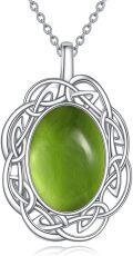 wholesale Sterling Silver Celtic Trinity Knot Necklace with Moonstone Moss Agate Amethyst Lapis Lazuli Larimar Malachite Peridot Turquoise Pendant-0-0