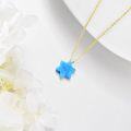 wholesale 14K Gold Blue Opal Evil Eye Hamsa Butterfly Heart Pendant Necklace-0-4
