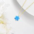 wholesale 14K Gold Blue Opal Evil Eye Hamsa Butterfly Heart Pendant Necklace-0-4