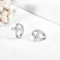 wholesale 925 Sterling Silver Cross Huggie Hoop Stud Earrings with Cubic Zirconia Gift for Women Girls-0-2