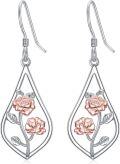 wholesale 925 Sterling Silver Pink Lily of the Valley Drop Earrings-0-6