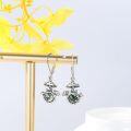 wholesale 925 Sterling Silver Green Moss Agate & Moonstone Mushroom Drop Earrings for Women-0-1