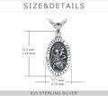 wholesale 925 Sterling Silver Saint Christopher Protect Us Oval Medallion Travel Protection Pendant Necklace-0-10