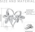 wholesale 925 Sterling Silver Jesus Ring Adjustable Heart Faith King of Kings Christian Band for Women-0-1