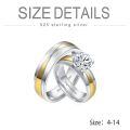 TOUPOP Sterling Silver 10k 14k 18k Moissanite Couples Wedding Band Set, Size 4-14-0-3