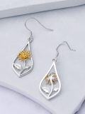 wholesale 925 Sterling Silver Pink Lily of the Valley Drop Earrings-0-13