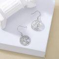 wholesale 925 Sterling Silver Filigree Tree of Life Heart Drop Earrings-0-4