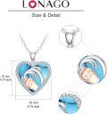 wholesale 925 Sterling Silver Heart-Shaped Turquoise and Rose Gold Zodiac Pendant Necklace-0-3