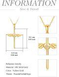 wholesale 14K Gold Angel Wing Heart Faith Cross Pendant Necklace for Women - Baptism Gift for Mom or Wife-0-3