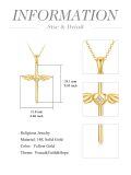 wholesale 14K Gold Angel Wing Heart Faith Cross Pendant Necklace for Women - Baptism Gift for Mom or Wife-0-3
