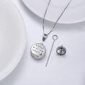 wholesale 925 Sterling Silver Wolf Howling Moon Abalone Shell Cremation Urn Memorial Pendant Necklace-0-1