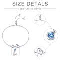 wholesale 925 Sterling Silver Infinity Knot Bracelet Wholesale With Blue Crystal Charm Adjustable Chain-0-5