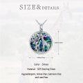 wholesale 925 Sterling Silver Abalone Shell Mother and Baby Giraffe Tree of Life Pendant Necklace for Women-0-5
