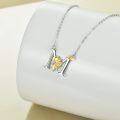 wholesale 925 Sterling Silver Gold & Sterling Silver Sunflower Initial Necklace with CZ, Personalized Faith & Radiance Pendant, Elegant Gift for Women-0-1