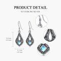 wholesale 925 Sterling Silver Teardrop Moonstone Filigree Drop Dangle Earrings for Women-0-4