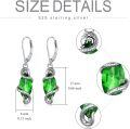 wholesale Sterling Silver Crystal Vintage Snake Dangle Drop Leverback Earrings for Women-0-3