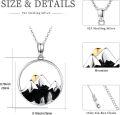wholesale 925 Sterling Silver Black Onyx Gold Accented Mountain Pendant Necklace for Nature Enthusiasts-0-3
