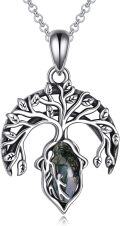 wholesale 925 Sterling Silver Jasper Tree of Life Pendant Necklace for Women Birthdays Gift Ideas-0-0