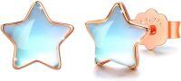 wholesale 925 Sterling Silver Opalite Star Stud Earrings Hypoallergenic-rose glod