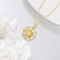 wholesale 925 Sterling Silver Yellow Citrine & White Abalone Shell Sun Pendant Necklace for Women-0-4