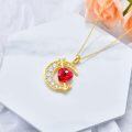 wholesale 925 Sterling Silver Moon Birthstone Crystal Pendant Necklace for Women-0-5