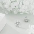 wholesale 925 Sterling Silver Snowflake Crystal Stud Earrings-0-1