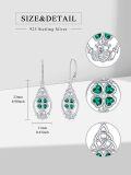 wholesale 925 Sterling Silver Emerald Clover Drop Earrings Luck Jewelry for Women Gifts USA-0-3