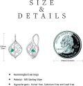 wholesale 925 Sterling Silver Leaf & Bird Design Drop Earrings with Green Stone for Women Gift Ideas-0-5