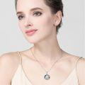 wholesale 925 Sterling Silver Blue Crystal Sisters Pendant Necklace Friendship  for Women Girls-0-1