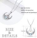 wholesale 925 Sterling Silver Celtic Moon Triquetra Pendant with Blue Stone Good Luck Jewelry for Women Girls-0-3