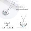 wholesale 925 Sterling Silver Crescent Moon Trinity Knot Moonstone Pendant Necklace-0-3