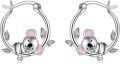 wholesale 925 Sterling Silver Koala Bear Hoop Earrings for Women Girls  2PC Set-0-0
