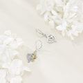 wholesale 925 Sterling Silver Heart-Shaped Bee & Daisy Drop Earrings for Women-0-2