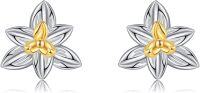 wholesale 925 Sterling Silver Gold Plated Daffodil Stud Earrings for Women and Girls-Orchid Earrings